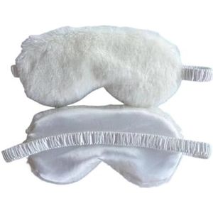Slaapmasker, blinddoek slapen zachte pluche oogmaskers schattige liefde wolk oogbedekking pluche masker ooglapje dutje gezondheid oogbedekking (wit)