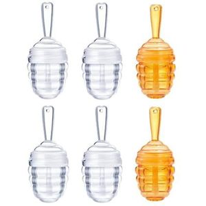 Kopida 6 stuks honingpotvormige lipgloss tubes lege lipgloss container 5,5 ml lippenbalsem fles navulbare lippenstift buis met toverstaf voor vrouwen doe-het-zelf cosmetica