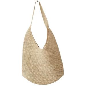 Schoudertassen Tas van stro，Straw Tote， Shoulder Bags Raffia Hand-woven Bag French Retro One-shoulder Hand-woven Bag Holiday Beach Bag For Women straw bags