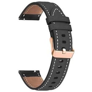 Vervanging Vrouwen 20mm Polshorloge Band Armband Fit for Huawei Horloge GT2 GT3 42mm GT3 Pro 43mm lederen Horlogeband Rose Gouden Gesp (Color : White Black, Size : For Magic Watch 2 42mm)