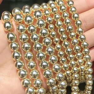 Natuursteen kralen gladde zwarte hematiet ronde losse kralen voor sieraden maken DIY armbandaccessoires 15 '' 2/3/4/6/8/10/12 mm-9K goud-12 mm (ca. 30 stuks)