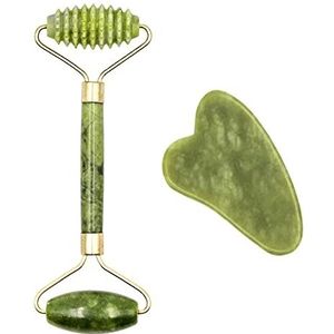 Natuurlijke Jade Gezicht Massager Gua Sha Stone Face Guasha Masaje Facial Board Massager Tool Massage Visage,B Set