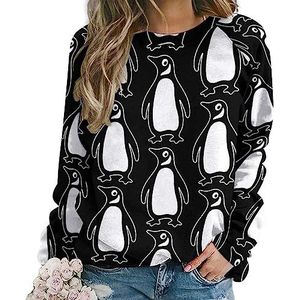 Pinguïn nieuwigheid sweatshirt voor vrouwen ronde hals top lange mouw trui casual grappig