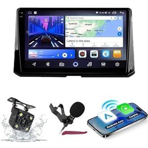 Android 14 Autoradio Navi voor T-oyota Coralla (2019-2020) 9-inch QLED-scherm autoradio met draadloze Carplay Android Auto GPS-navigatie met BT5.0 HIFI FM 5G-WiFi SWC RDS MIC,M120s