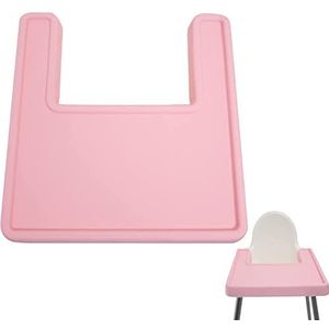 Kinderstoel Placemat, Duurzaam voor IKEA Antilop Baby Kinderstoel Siliconen Placemats Schoon en Hygiënisch Kinderstoel Lade Vinger Voedsel Placemat voor Peuters en Baby's (Roze)