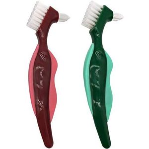 Premium harde tandborstel tandenborstel, reinigingsborstel, meerlaagse borstelharen & draagbare gebit dubbelzijdige borstel, gebitsverzorging (Pack van 2)