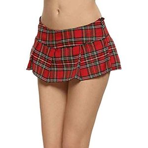Short Skirts For Women Sexysexy Short Skirt Women Micro Skirt Pleated Plaid Skirts -Red_L