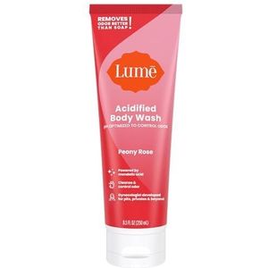 Lume Verzuurde Body Wash - 24-uurs geurbestrijding - Verwijdert geur beter dan zeep - Hydraterende formule - Geformuleerd zonder SLS of parabenen - OB/GYN Ontwikkeld - 8,5 oz (Peony Rose)