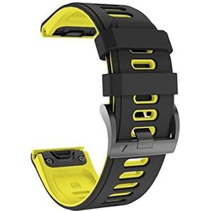 22 26mm Fenix6x Titanium Lichtmetalen Lichtgewicht Horlogeband QuickFit Polsriemen Compatibel met Garmin Fenix ​​5 5x Plus / 6 6x Pro 3HR / Instinct 935 (Color : Silver Yellow, Size : Forerunner 935