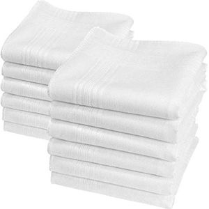 Merrysquare - Witte Facial Tissues - Kleine Maat 28cm x 28cm - 12 stuks - 100% Katoen - Model Betty