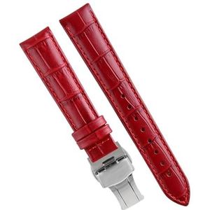dayeer Vrouw Kalfsleer Band Horloge Band Voor Tissot T099 T050 T085 T055 T02 Dame Horlogeband Armband (Color : Red, Size : 20mm)
