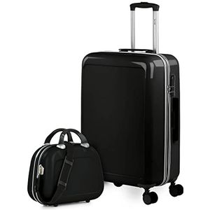 ITACA - Koffer Set - Reiskoffer set. Kofferset voor Elke Reis Handbagage & Trolley Koffers met Wielen - Ultiem Reisgemak 702660B, Zwart