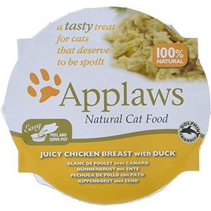 Applaws Kattenschaal, sappige kippenborst met eend, verpakking van 10 (10 x 60 g)