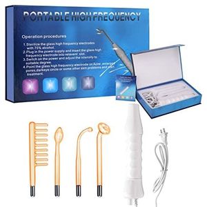 Handheld hoogfrequente gezichtsstaf 4 in 1,Gezichtsverzorging Facial Wand,Draagbare handheld gezichtsfrequentiemachine