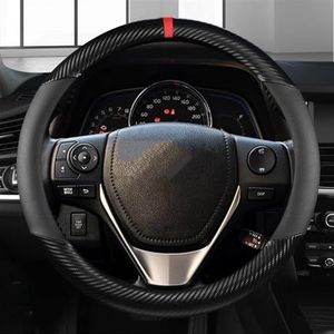 Handig en praktisch Auto-interieur Antislip Microfiber Lederen Stuurhoes Voor Toyota Voor Corolla 2013 2014-2017 Auto Accessoires (Color : Black A)