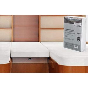 Brandsseller Hoeslaken van 3 voor caravan, camper, achterbed, hoeslaken, camping, 70 x 190 cm, 85 x 210 cm (2x) en 35 x 130 cm, 50 x 145 cm (1x), wit