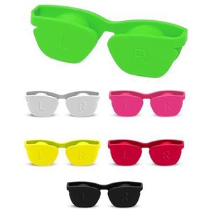 SPORTS WORLD VISION 6PC zonnebrillendoos met contactlenzen | Flip Top Flat Optishade gekleurde contactlenzenhouder | Leuke, reisvriendelijke doos met contactlenzenvloeistof in meerdere kleuren