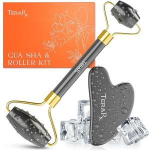 TeraRX Terahertz Gua Sha Gezichtsgereedschap - Terahertz Stone Facial Roller en Gua Sha Set