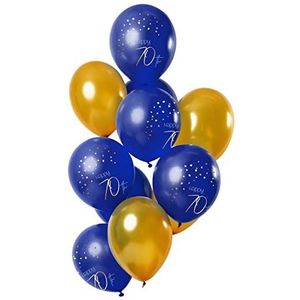 Folat 66670 Ballonnen Elegant True Blue 70 Jaar 30cm - 12 stuks