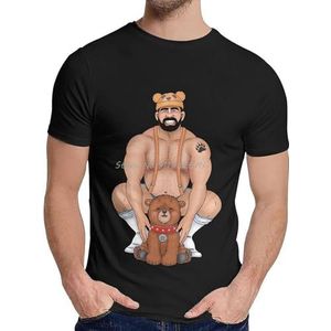 Man's T-Shirt Daddy Bear Mens T-shirt Barebeef Gaybear Gayart Gay Pride LGBT 100% Katoen Stijlvolle O-hals Cartoon Ontwerp Tee Shirt, Zwart, 3XL