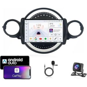 Android 13 Dubbel Din Auto Stereo Touchscreen Auto Stereo Voor BMW MINI R56 R60 2007-2015 Met Bluetooth GPS Navigatie WiFi FM Radio USB/SWC/Plug en Play Ondersteuning Carplay&Android Auto(8 Core 4G+Wi