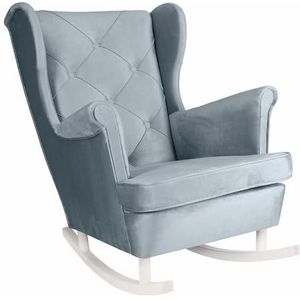 SEELLOO Schaulkstoel woonkamer oorfauteuil fluwelen lounge stoel televisiestoel relaxstoel woonkamer stoel bank fauteuil 102 x 81 x 95 cm, lichtblauw