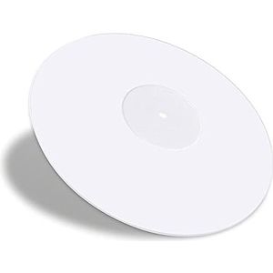 Draaitafel acryl slipmat voor vinyl LP platenspelers - 2,5 mm dik biedt strakker - 12 inch plateau mat (wit)