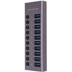 USB-hubadapter, Ondersteuning voor Opladen 5Gbps USB-hub 10-poort voor Mobiele Telefoons (EU-stekker)