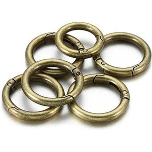 10pcs/5pcs Lente Sluiting Sleutelhanger Ring KC Goud Kleur Te Openen Ronde Karabijnhaak Gesp Zakketting voor Sleutel Sieraden Maken DIY-Antiek Brons-28mm-5pcs