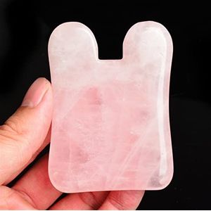 Gezichtsmassager Gua Sha Rozenkwarts Jade Guasha steen voor kin nek gezicht lifting rimpelverwijderaar huid detox schoonheidsverzorging 1 stuk (kleur: U)