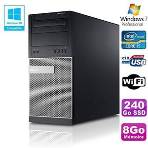 Dell PC Tour Optiplex 790 Core I5 3,1 GHz 8 GB harde schijf 240 GB SSD DVD WiFi Win 7 (gereproduceerd)