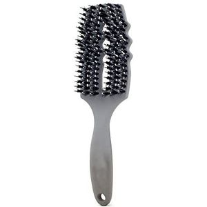 DieffematicSZ kam Bristle hair Comb Detangling Hair Brush Nylon Scalp Massage Hair Comb Women Wet Cur Hair Brush Professional Hairdressing Styling (Color : Grey, Size : Hairy)