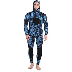 Duik draagbare longen SCR Neopreen 3mm Swim Wetsuits Heren Duikpak Split Snorkel Badpak Onderwatervissers Surfen Jumpsuit Uitrusting Hoge drukhardheid (Color : Top and pants-01, Size : XXXL 88-105KG