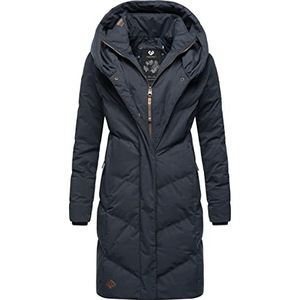 Ragwear Natalka Winterjas voor dames, warme gewatteerde jas, lang, met capuchon, XS-6XL, Navy22, L