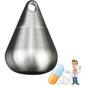 Titanium Pill Fob Necklace, Waterproof Pill Case Keychain, Pill Container Small EDC Travel Outdoor Pill Bottle (Size : Titanium)
