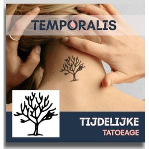 Boom tattoo – Temporalis® | Tijdelijke tatoeages voor vrouwen & mannen – Nep tattoo vegan & waterbestendig – EU-cosmetica – Blijft 1-2 weken [ Tatoeage Minimalistische levensboom ]