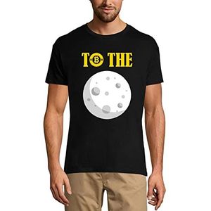 Heren Grafisch T-Shirt Naar de maan Bitcoin - Blockchain-valuta – To The Moon Bitcoin - Blockchain Currency – Eco-vriendelijk Grappige Vintage Man Korte Mouw Leuke Print Opdruk Verjaardagscade