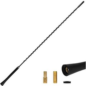 alca® Auto-antenne extra lang 55cm universele dakantenne radio AM/FM zwart van glasvezel + M5 M6 adapterset