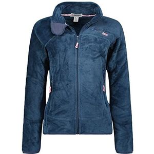 Geographical Norway Upaline Lady - Fleece Fijn Vrouwen Warm Fermetur Zip - Jas Herfst Winter Lente Warm Vrouwen - Lange Mouwen Pullover Bont Zacht Comfort Outdoor, M, marineblauw