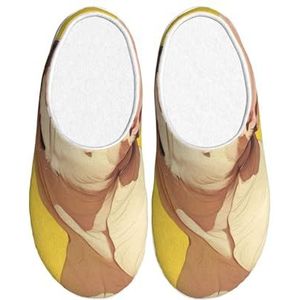 EdWal dier hond Franse bulldog print Winter Warme Slippers Indoor Anti-slip Pluche Slippers Ontspannen thuis voor Vrouwen Mannen, Zwart, 37.5 EU