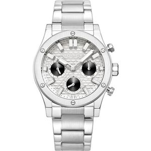 POLICE - Polysh horloge voor mannen witte wijzerplaat met zilveren armband - PEWJK0006207