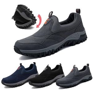 Schoenen Zonder Veters Comfortabele Herenschoenen Herensneakers Comfortabele Herenschoenen Wandelschoenen Voor Heren Orthopedische Schoenen Lichte Werkschoenen(Gray,44 EU)