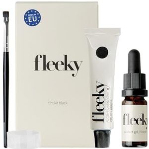 fleeky Tint Kit Light Brown - DIY set voor het verven van gezichtshaartjes zoals wenkbrauwen, baardharen enz., bestaande uit verf, geloxidant, verfkwast, verfschaaltjes
