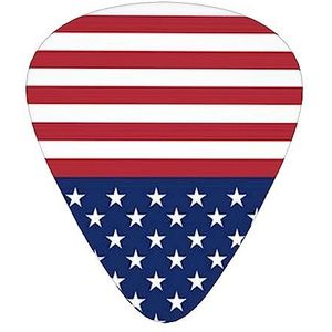 Gepersonaliseerde Amerikaanse Vlag Sterren Strepen Gedrukt Gitaar Picks Set Van 12, Dunne, Middelgrote En Zware Meters