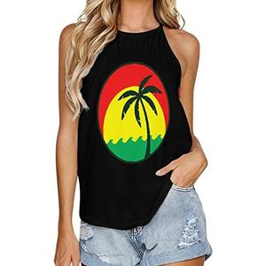 Palm Trees in Jamaica dames tanktop zomer mouwloze T-shirts halter casual vest blouse print T-shirt 5XL