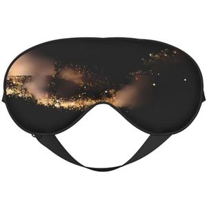 Goud Zwart Zand Unisex Elastische Verstelbare Gesp Ontwerp Verduisterende Slaap Oogmasker voor Thuis Reizen Yoga Kantoor Nap