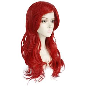 DieffematicJF Pruik Wig Red Long Curly Wig