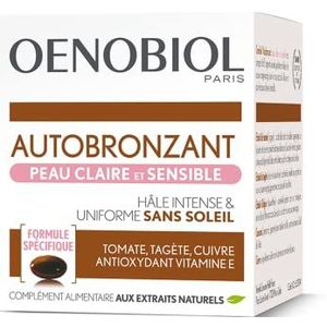 OENOBIOL - Voedingssupplementen - Zelfbruiner - Lichte en gevoelige huid - Gezicht en Lichaam - 1 maand programma - 1 Doos met 30 Capsules