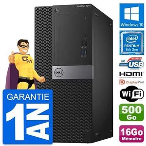 Dell PC Tour OptiPlex 3040 G4400 RAM 16 GB harde schijf 500 GB HDMI Windows 10 WiFi (Refurbis)
