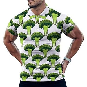 Groene Broccoli Grappige Mannen Polo Shirt Korte Mouw T-shirts Klassieke Tops Voor Golf Tennis Workout